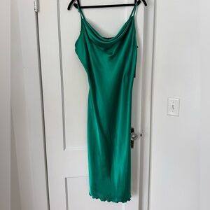 Bebe Satin Midi Dress Sz XL